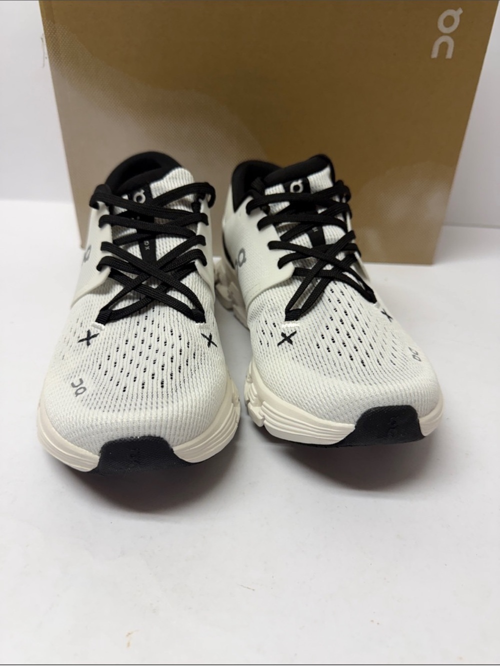 On Running Women's Cloud Running Sneakers in White/Black cloud 4 X - Picture 3 of 5